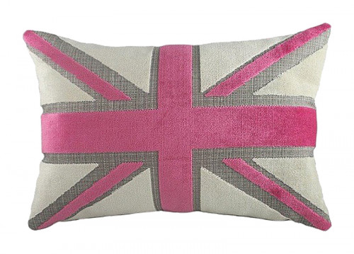подушка с британским флагом pink velvet в Хабаровске