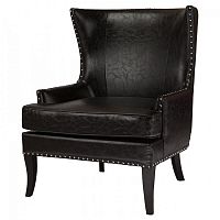 кресло мягкое с ушами черное gramercy club chair в Хабаровске