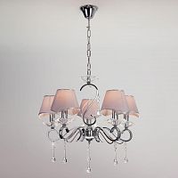 подвесная люстра eurosvet kelly 10085/5 хром/прозрачный хрусталь strotskis в Хабаровске