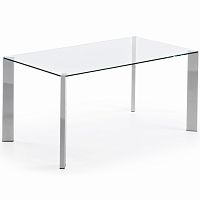 стол стеклянный corner 90*160 хром от la forma (ex julia grup) в Хабаровске