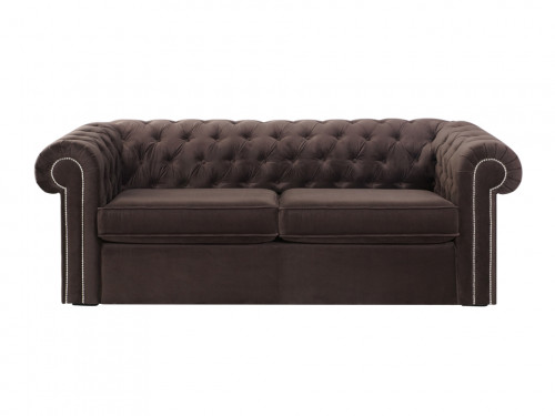 диван chesterfield прямой коричневый 105х208 в Хабаровске