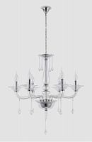 подвесная люстра crystal lux monica sp6 chrome/transparent в Хабаровске