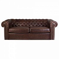 диван chesterfield прямой темно-коричневый в Хабаровске