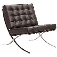 кресло barcelona chair кожа коричневое в Хабаровске