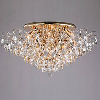 потолочная люстра eurosvet crystal 10081/12 золото/прозрачный хрусталь strotskis в Хабаровске