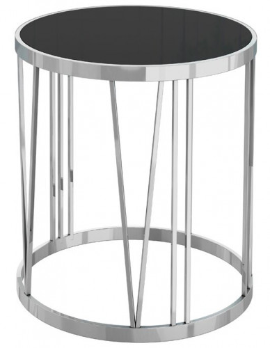 стол журнальный silver drum хром, черный в Хабаровске