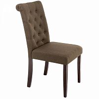 стул деревянный amelia dark walnut / fabric brown в Хабаровске