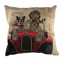 подушка с забавными собаками на красном автомобиле doggie drivers red в Хабаровске