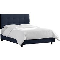 кровать двуспальная с мягкой спинкой 160х200 синяя alice tufted blue в Хабаровске