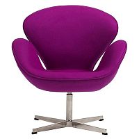 кресло swan chair кашемир лиловое в Хабаровске