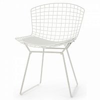 стул bertoia side кожаный standart белый в Хабаровске