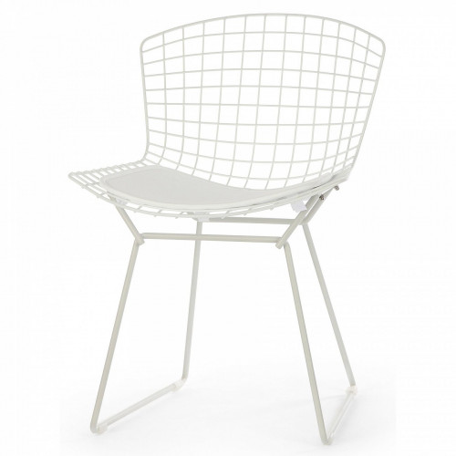 стул bertoia side кожаный standart белый в Хабаровске