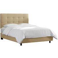 кровать двуспальная с мягкой спинкой 180х200 бежевая alice tufted beige в Хабаровске