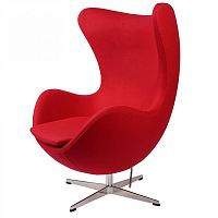 кресло arne jacobsen style egg chair красная шерсть в Хабаровске