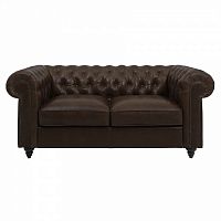 диван chester classic двухместный прямой темно-коричневый в Хабаровске