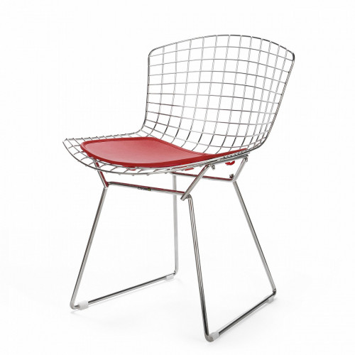 стул bertoia side кожаный standart красная подушка в Хабаровске