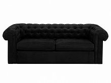 диван chesterfield прямой черный в Хабаровске