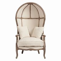 кресло с капюшоном versailles chair белый лен в Хабаровске
