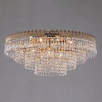 потолочная люстра eurosvet diadema 10078/10 золото/прозрачный хрусталь strotskis в Хабаровске