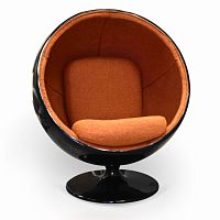 кресло ball chair черно-коричневое в Хабаровске