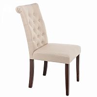 стул деревянный amelia dark walnut / fabric cream в Хабаровске