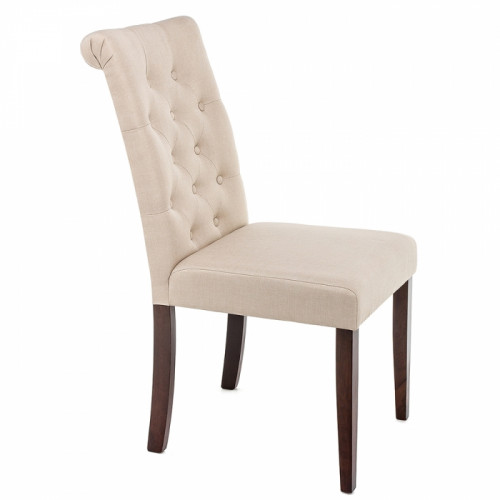 стул деревянный amelia dark walnut / fabric cream в Хабаровске
