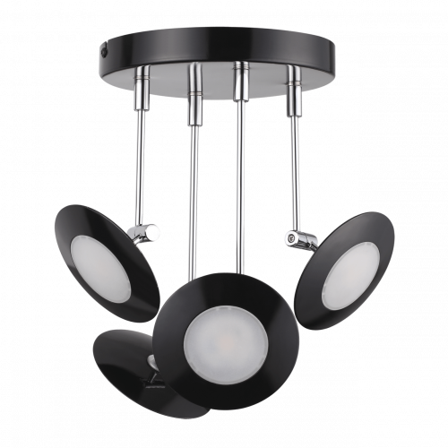 потолочная светодиодная люстра odeon light uliss 3811/28cl черная в Хабаровске