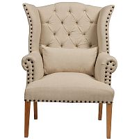 кресло quinn tufted armchair бежевое в Хабаровске