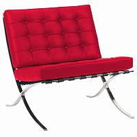 кресло barcelona chair экокожа красное в Хабаровске