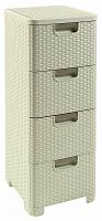 комод c 4 отделениями rattan style кремовый в Хабаровске