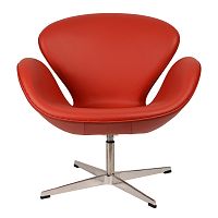 кресло arne jacobsen style swan chair красное в Хабаровске