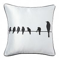 подушка с птичками на проводах birdies on a wire white в Хабаровске