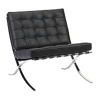 кресло barcelona chair кожа черное в Хабаровске