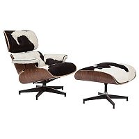 кресло lounge chair & ottoman черно-белое в Хабаровске